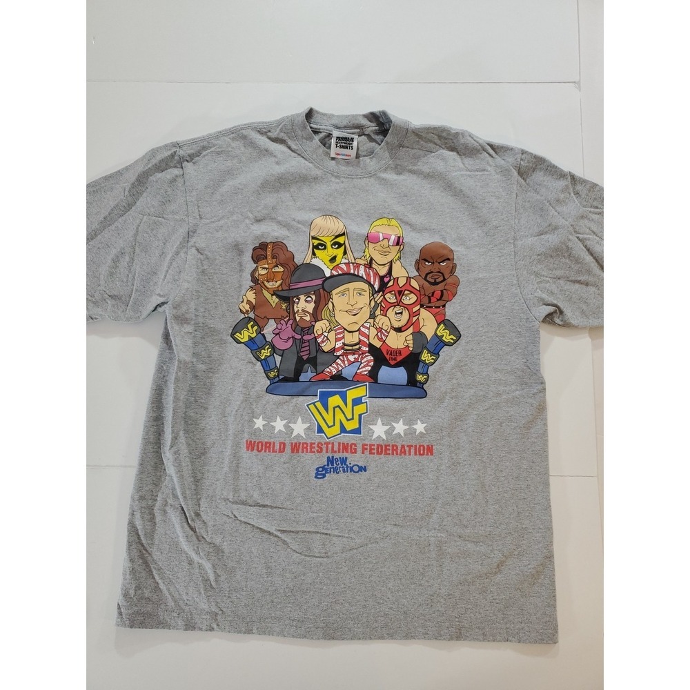 Vintage 90s WWF World Wrestling Federation "New Generation" T-Shirt Cartoon Grap